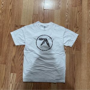 Aphex Twin Cheetah Print Logo White Tee